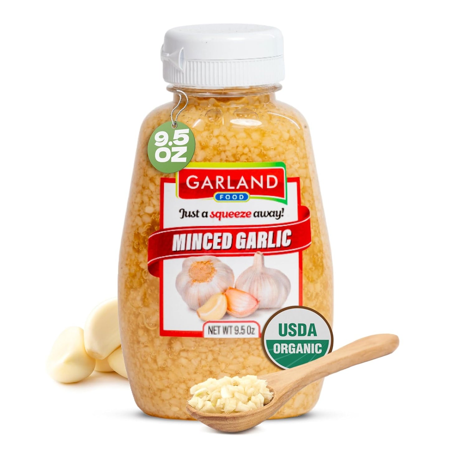 Garland Minced Garlic – Squeezable Bottle – 9.5 oz – Made in USA