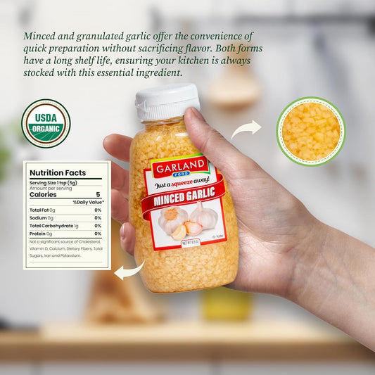 Garland Minced Garlic – Squeezable Bottle – 9.5 oz – Made in USA