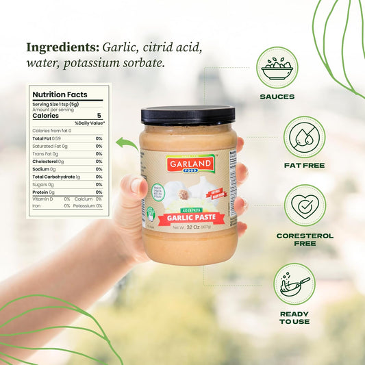 Garland Garlic Paste – Smooth Garlic Spread – 32 oz