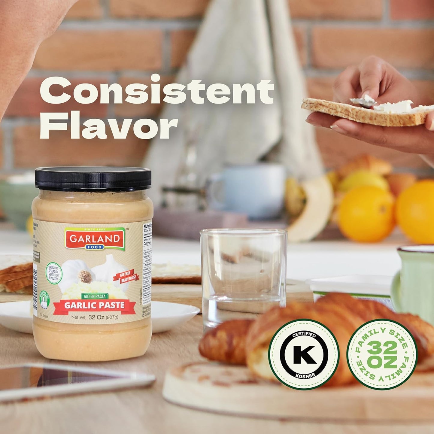 Garland Garlic Paste – Smooth Garlic Spread – 32 oz