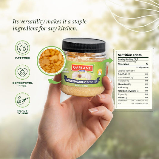 Garland Minced Garlic – In Olive Oil – 4.5 oz – Made in USA