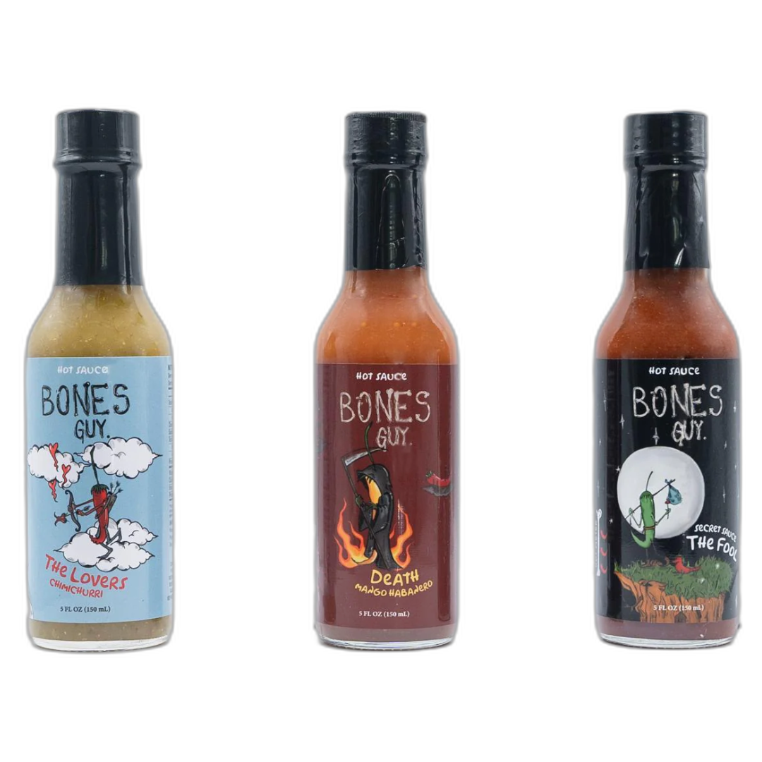 Bones Guy Hot Sauce – Trio Starter Pack – 3 x 5 oz Bottles