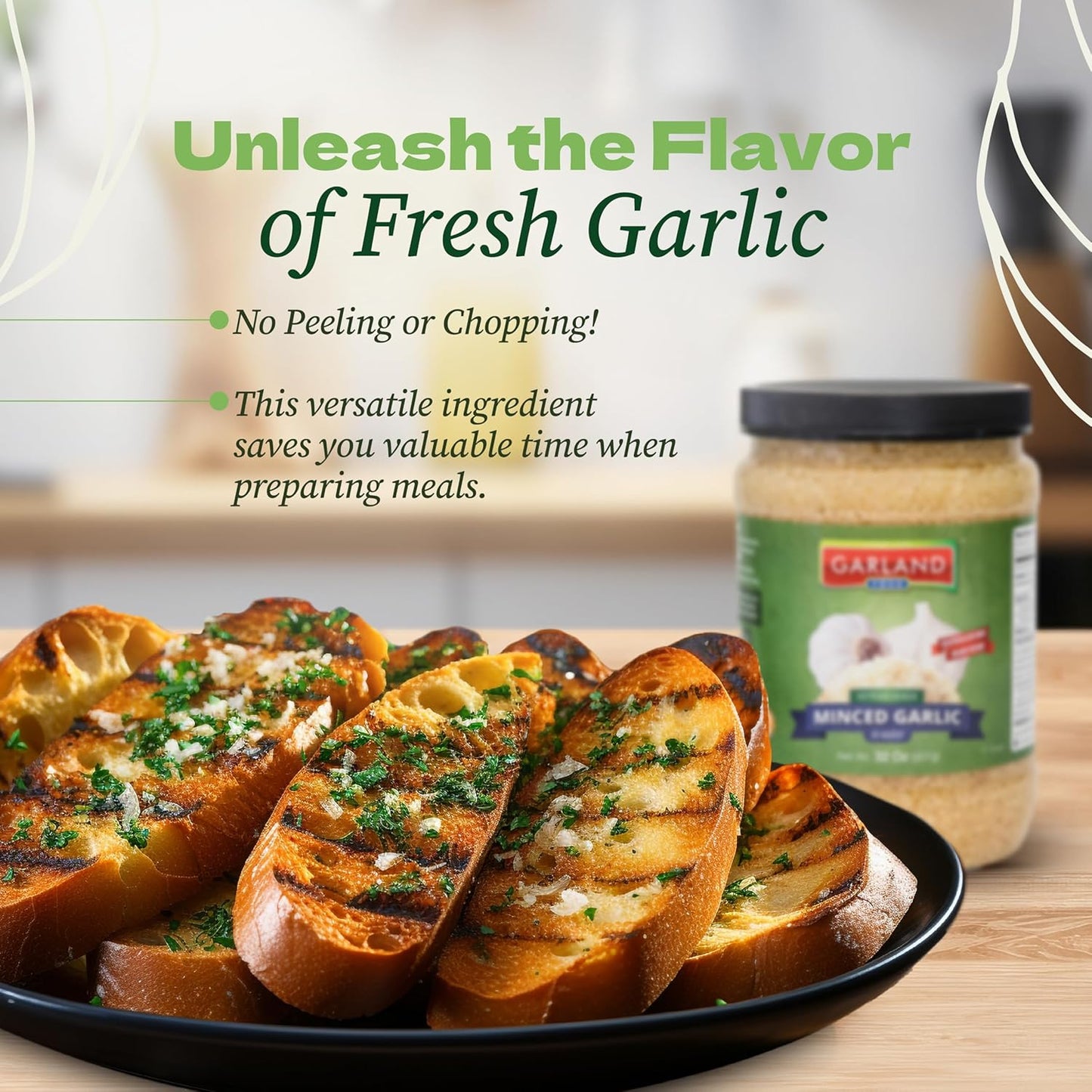 Garland Minced Garlic – In Water – 32 oz – Made in USA