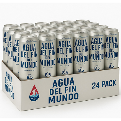 Agua del Fin del Mundo – Alkaline Water 24-Pack – pH 8.5 – Premium Hydration – 16 fl oz