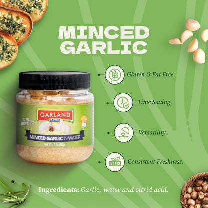 Garland Minced Garlic – In Water – 4.5 oz – Made in USA