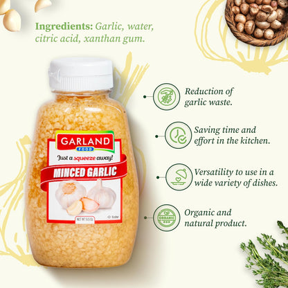 Garland Minced Garlic – Squeezable Bottle – 9.5 oz – Made in USA