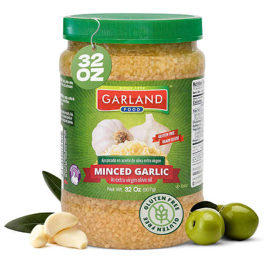 Garland Minced Garlic – In Olive Oil – 32 oz – Made in USA