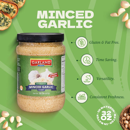 Garland Minced Garlic – In Water – 32 oz – Made in USA