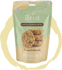 Bria Oats & Quinoa Bites – Coconut & Almonds – All Natural Crunchy Snack – 3.5 oz