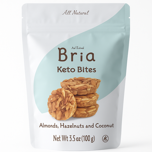 Bria Keto Bites – Almonds, Hazelnuts & Coconut – Low Carb, No Added Sugar – 3.5 oz